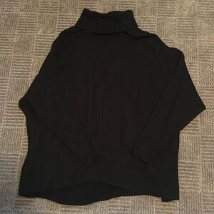 Black Knit Oversized Turtleneck Sweater